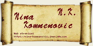 Nina Komnenović vizit kartica